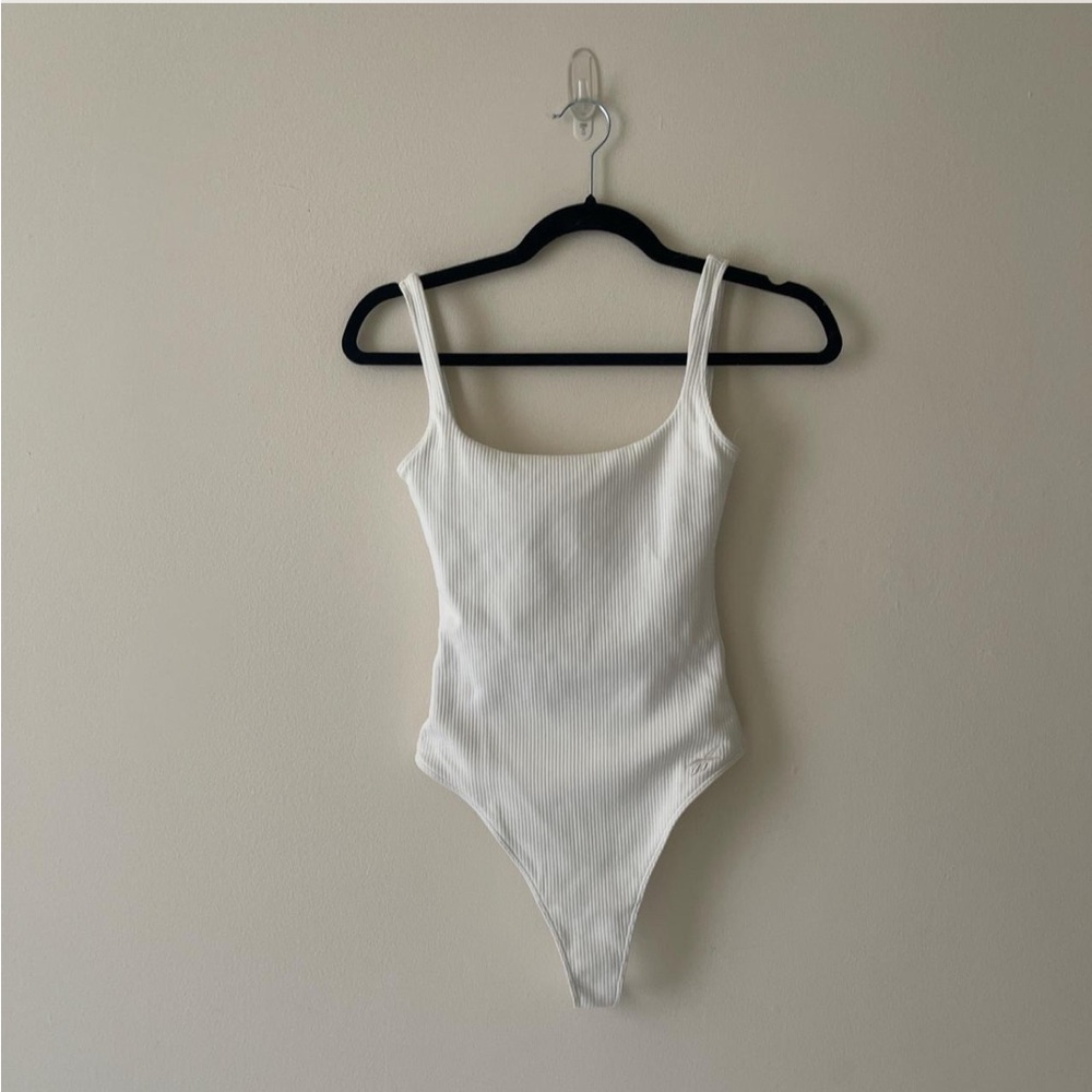 Anine Bing x Reebok Bodysuit in White Ribbed